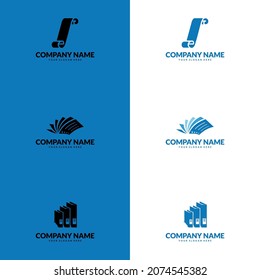 Paper document logo vector. logo vector for software developer, accounting, finance company, banking, bookstore, book publishers.