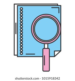 paper document with magnifying glass