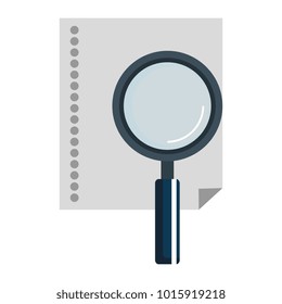 paper document with magnifying glass