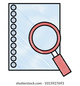 paper document with magnifying glass