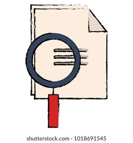 documento de papel con vidrio de aumento