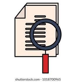 paper document with magnifying glass