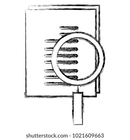 paper document with magnifying glass