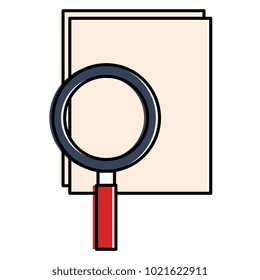 paper document with magnifying glass