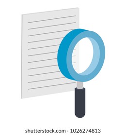paper document with magnifying glass