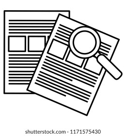 paper document with magnifying glass