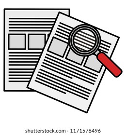 paper document with magnifying glass