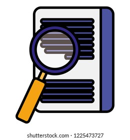 paper document with magnifying glass