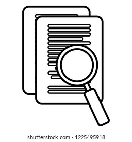 paper document with magnifying glass