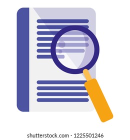paper document with magnifying glass