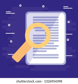 paper document with magnifying glass