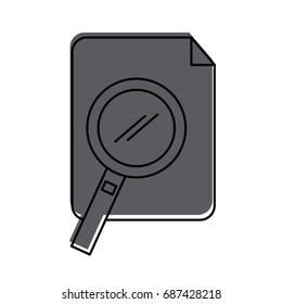 paper document with magnifying glass