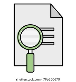 paper document with magnifying glass