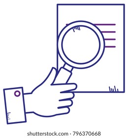 paper document with magnifying glass