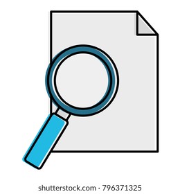 paper document with magnifying glass