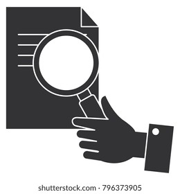 paper document with magnifying glass