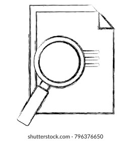 paper document with magnifying glass
