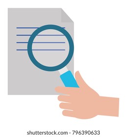 paper document with magnifying glass