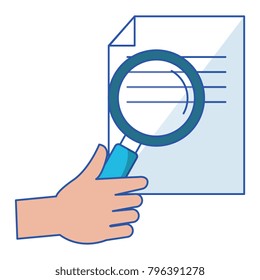 paper document with magnifying glass