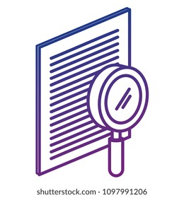 paper document with magnifying glass isometric icon