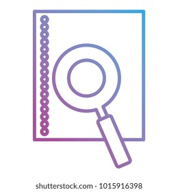 paper document with magnifying glass vector illustration design