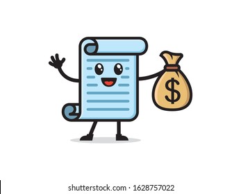 Paper or document mascot character vector design