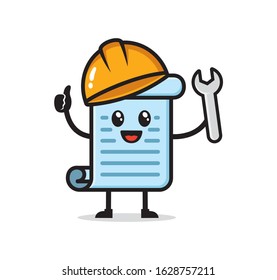 Paper or document mascot character vector design