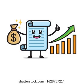 Paper or document mascot character vector design
