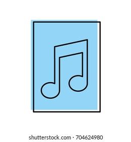 paper document with music note isolated icon