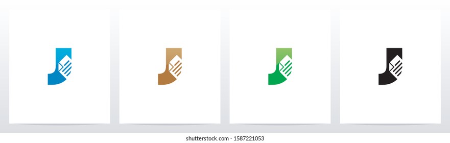 Paper Document On Letter Logo Design J