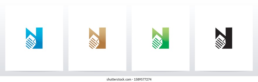 Paper Document On Letter Logo Design N