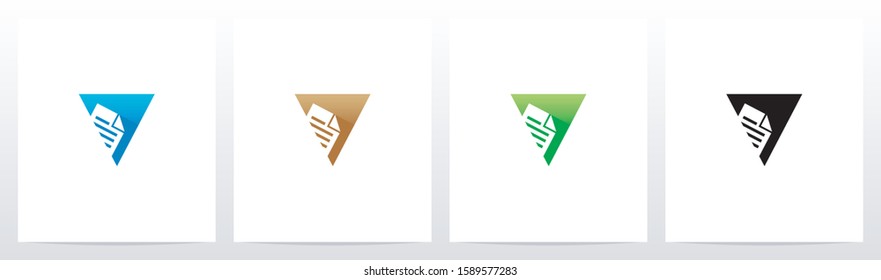 Paper Document On Letter Logo Design V