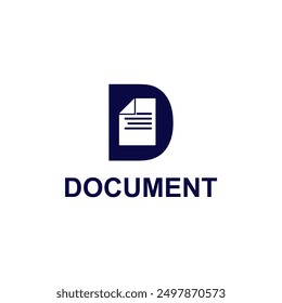 Paper Document On Letter Logo Design D