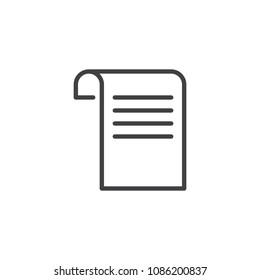 Paper document outline icon. linear style sign for mobile concept and web design. To do List simple line vector icon. Symbol, logo illustration. Pixel perfect vector graphics