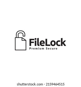 paper document with padlock logo design, vector graphic symbol icon illustration creative idea