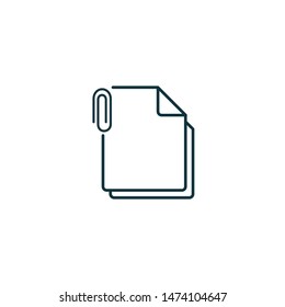 paper document with paperclip icon vector logo template