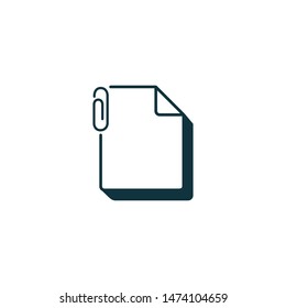 paper document with paperclip icon vector logo template