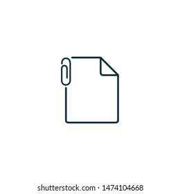 paper document with paperclip icon vector logo template