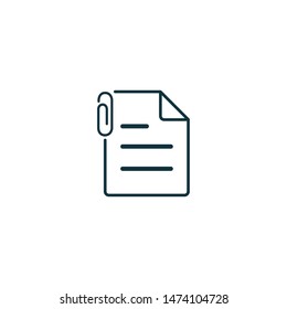 paper document with paperclip icon vector logo template