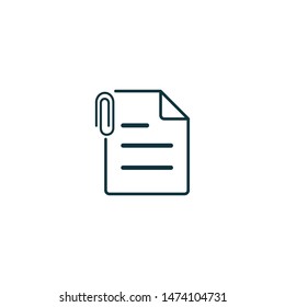 paper document with paperclip icon vector logo template