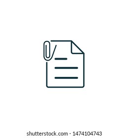paper document with paperclip icon vector logo template