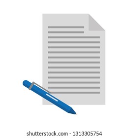 paper document and pen supplies