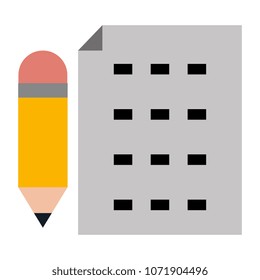 paper document with pencil