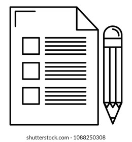 paper document with pencil