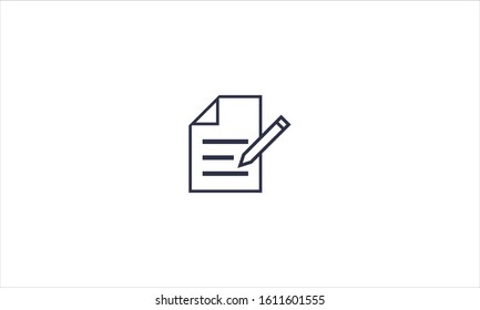 Paper document with pencil and checklist written on it with vector logo design icon