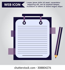 paper document with pencil web icon, vector.