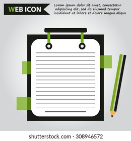 paper document with pencil web icon, vector.