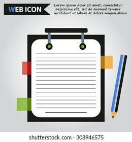 paper document with pencil web icon, vector.