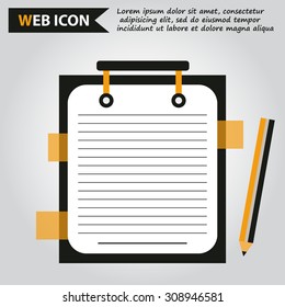 paper document with pencil web icon, vector.