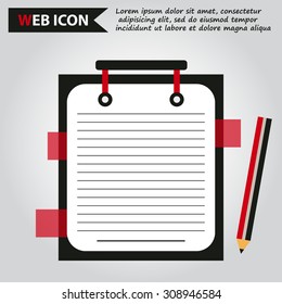 paper document with pencil web icon, vector.